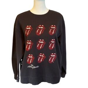 H&M Rolling Stones crew neck sweatshirt. Size S. Dark gray. Tongue design.